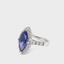 18ct White Gold Tanzanite and Diamond Ring