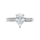 18ct Yellow Gold - Pear & Round cut Lab Grown Accented Diamond Ring