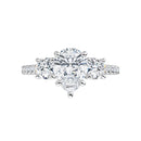 18ct WG Pear & Round cut Trilogy Lab Grown Diamond Ring