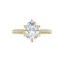 18ct White Gold - Oval & Round cut Lab Grown Accented Diamond Ring