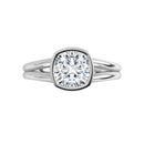 18ct WG Solitaire Cushion cut Lab Grown Diamond Ring