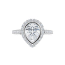 18ct Yellow Gold Halo Style - Pear & Round cut Lab Grown Diamond Ring