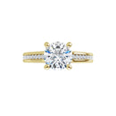 18ct Yellow Gold - Round cut Lab Grown Accented Diamond Ring
