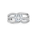 18ct Yellow Gold - Cushion & Round cut Lab Grown Diamond Accented Ring