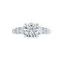 18ct White Gold - Round cut & Tapered Baguette Lab Grown Diamond Accented Ring