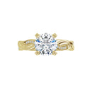 18ct Yellow Gold - Round cut Lab Grown Infinity Accented Diamond Ring