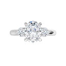 18ct WG Oval & Round cut Trilogy Lab Grown Diamond Ring