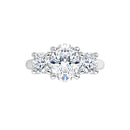18ct YG Trilogy Oval & Round cut Lab Grown Diamond Ring