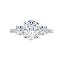 18ct YG Oval & Round cut Trilogy Lab Grown Diamond Ring