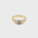 (SOLD)  18ct YG/WG Cognac & Diamond Ring