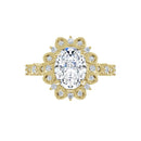 18ct Yellow Gold -  Halo Style Oval cut Lab Grown Diamond Ring