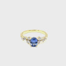 9ct Yellow/White Gold Saphire Diamond Ring