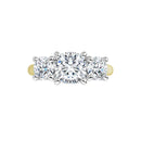 18ct Two Tone Yellow/White Gold Trilogy Cushion & Round cut Lab Grown Diamond Ring