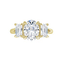18ct YG Trilogy Oval & Emerald cut Lab Grown Diamond Ring