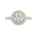 18ct Yellow Gold - Halo Style - Round cut Lab Grown Diamond Ring