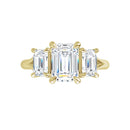 18ct WG Emerald cut Trilogy Lab Grown Diamond Ring