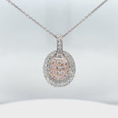 18ct White & Rose Gold Diamond Pendant
