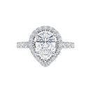 18ct Yellow Gold - Halo Style - Pear & Round cut Lab Grown Diamond Ring