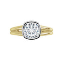 18ct Yellow & White Gold 2 Tone Cushion cut Lab Grown Diamond Ring