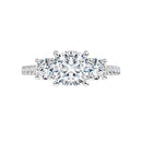 18ct WG Cushion & Round cut Trilogy Lab Grown Diamond Ring