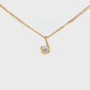 18ct Yellow Gold Diamond Pendant.