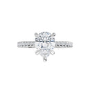 18ct Yellow Gold - Pear & Round cut Lab Grown Accented Diamond Ring