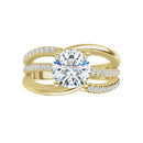 18ct White Gold - Round cut Lab Grown Diamond Accented Ring