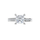 18ct White Gold - Princess & Round cut Lab Grown Accented Diamond Ring