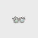 14ct WG Solid White Opal Earrings