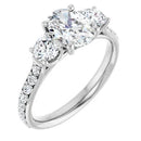 18ct WG Trilogy Oval & Round cut Lab Grown Diamond Ring