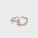 (SOLD)  Platinum & 18ct Rose Gold Pink Diamond Ring
