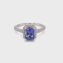 Platinum Tanzanite Diamond Ring