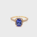 18ct Yellow Gold Tanzanite Diamond Ring