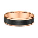 9ct Yellow Gold & Carbon Fiber Men Wedding Ring