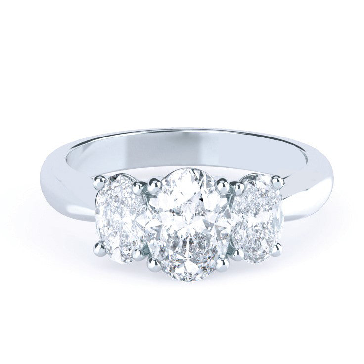 Diamond Triplet Engagement Ring