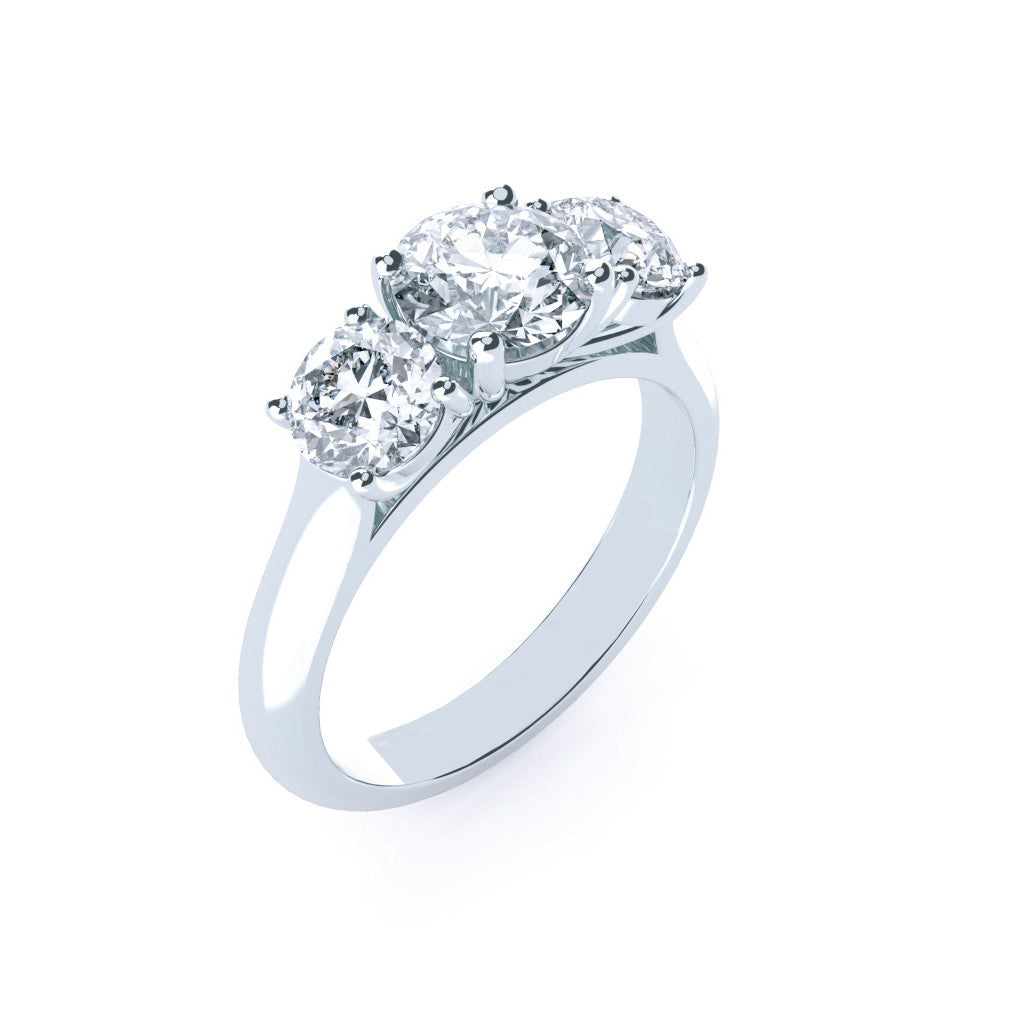 18ct WG Diamond - Triplet Engagement Ring Mounting