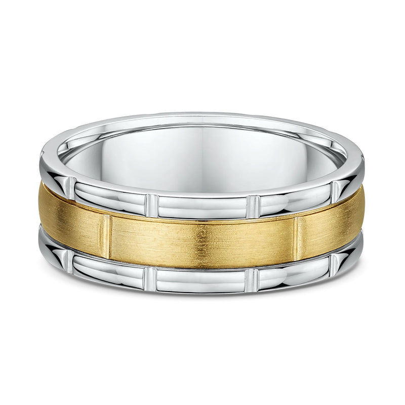9ct Two Toned White and Yellow Gold Men Wedding Ring