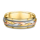 9ct Three Tone Men Wedding Ring