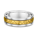 9ct Two Tone Men Wedding Ring