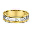 9ct Two Tone Men Wedding Ring