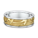 9ct Two Tone Men Wedding Ring