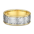 9ct Two Tone Men Wedding Ring