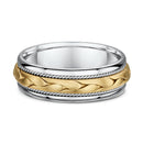 9ct Two Tone Men Wedding Ring