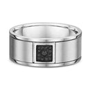 9ct White Gold Diamond Men Wedding Ring