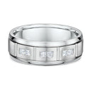 9ct White Gold Diamond Men Wedding Ring