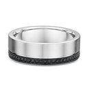 9ct White Gold Diamond Men Wedding Ring