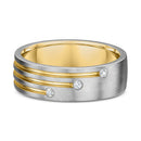 9ct Two Tone Diamond Men Wedding Ring