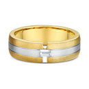 9ct Two Tone Diamond Men Wedding Ring