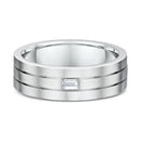 9ct White Gold Diamond Men Wedding Ring