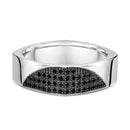 9ct White Gold Diamond Men Wedding Ring